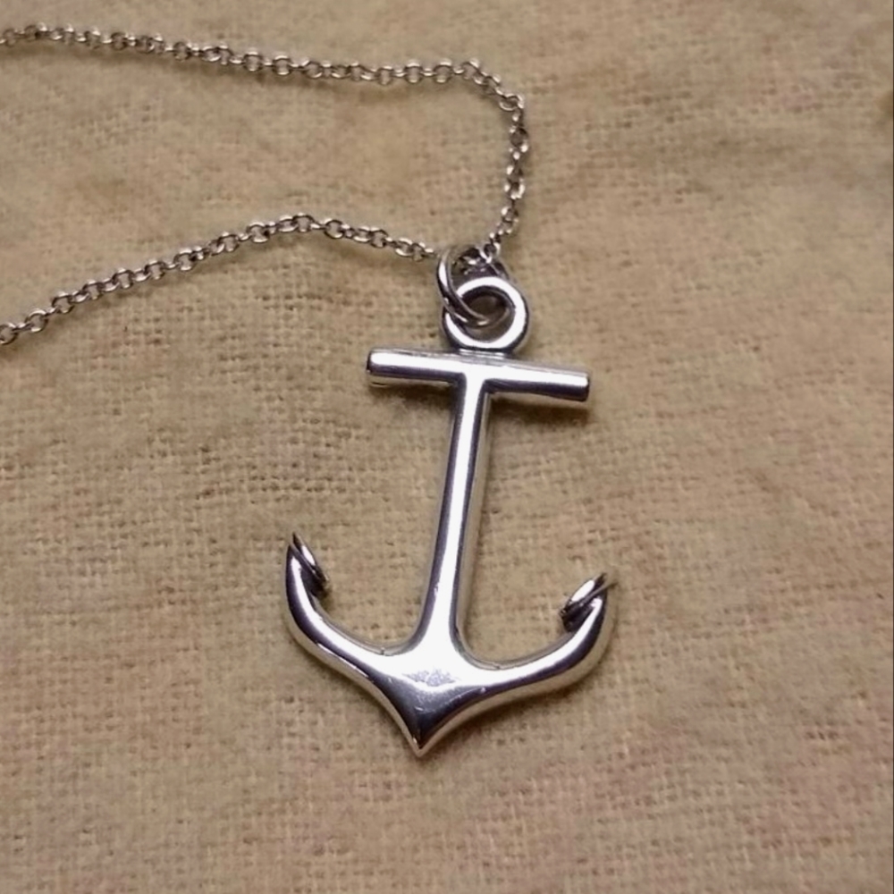 Tiffany & Co. Vintage Sterling Silver Anchor Pendant and Chain - RESTORED